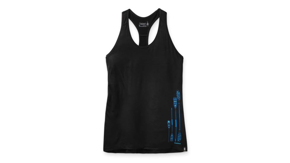 Smartwool Merino Sport 150 Paddle and Oars Graphic Tank - Womens, Black, Extra Small, SW000720001XS