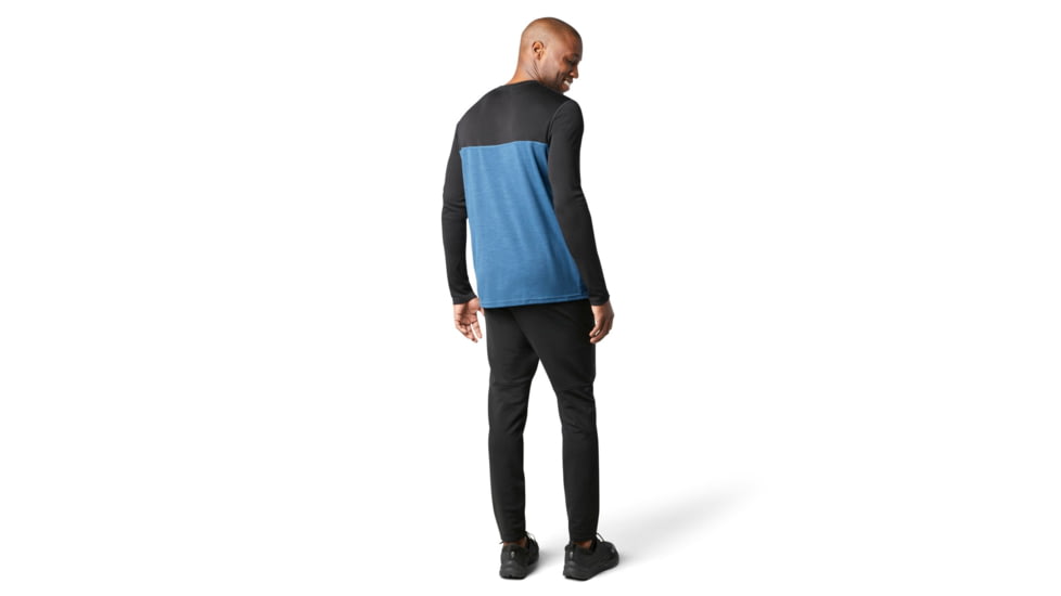 Smartwool Merino Sport 250 Henley - Mens, Black/Neptune Blue Heather, 2XL, SW016295E63-XXL
