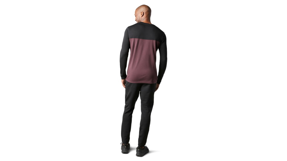 Smartwool Merino Sport 250 Henley - Mens, Black/Woodsmoke, Small, SW016295E55-S