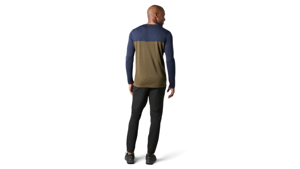 Smartwool Merino Sport 250 Henley - Mens, Deep Navy/Military Olive Heather, 2XL, SW016295E62-XXL