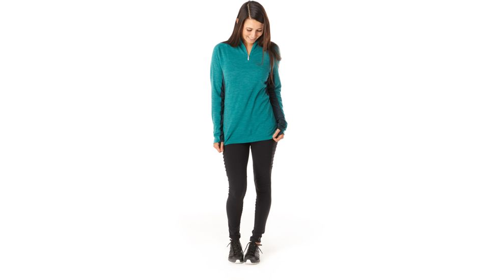Smartwool Merino Sport 250 Long Sleeve 1/4 Zip - Womens, Peacock Heather, Small, SW019251B78-S