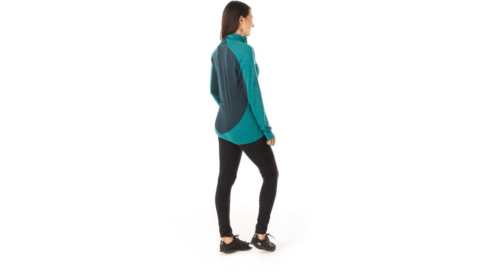 Smartwool Merino Sport 250 Long Sleeve 1/4 Zip - Womens, Peacock Heather, Small, SW019251B78-S