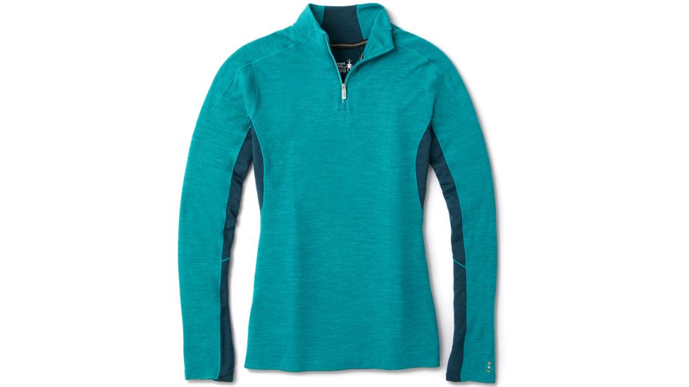 Smartwool Merino Sport 250 Long Sleeve 1/4 Zip - Womens, Peacock Heather, Small, SW019251B78-S