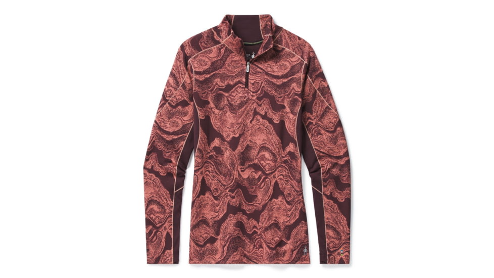 Smartwool Merino Sport 250 Long Sleeve 1/4 Zip - Womens, Woodsmoke Geode Pattern, Medium, SW019251E46-M