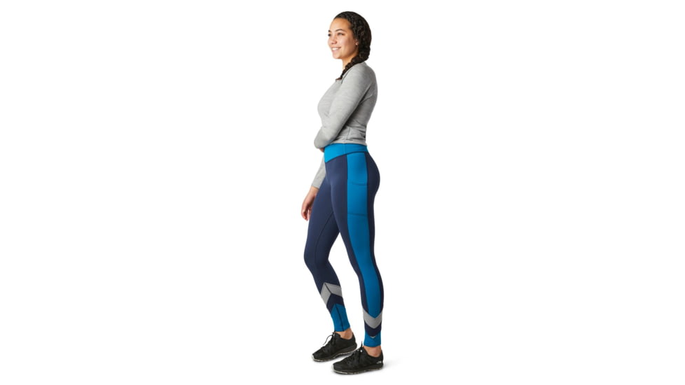 Smartwool Merino Sport Fleece Colorblock Tight - Womens, Deep Navy, Large, SW016339092-L