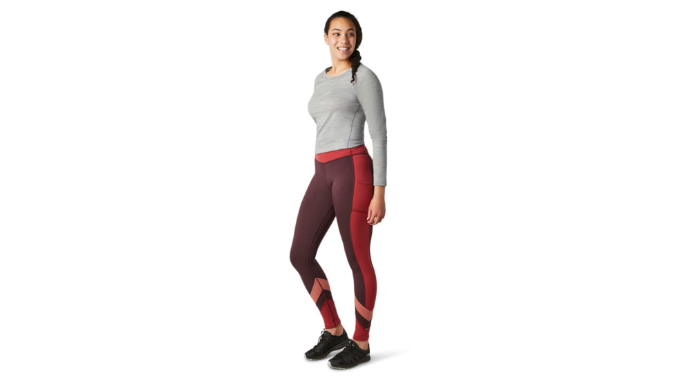 Smartwool Merino Sport Fleece Colorblock Tight - Womens, Woodsmoke, Large, SW016339B84-L