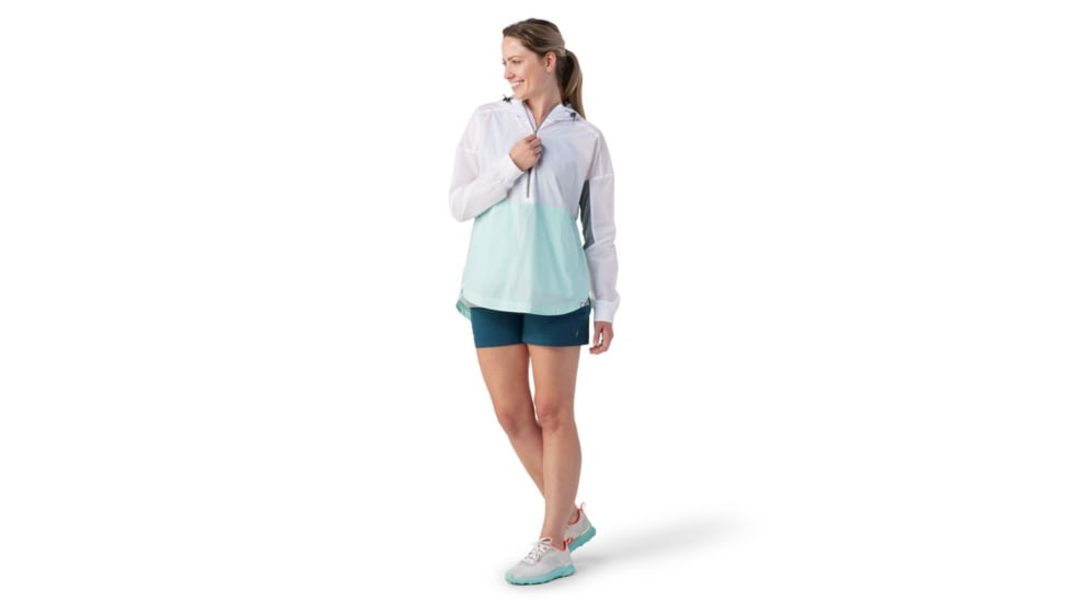 Smartwool Merino Sport Ultra Light Anorak - Womens, Bleached Aqua, Medium, SW016603J21M