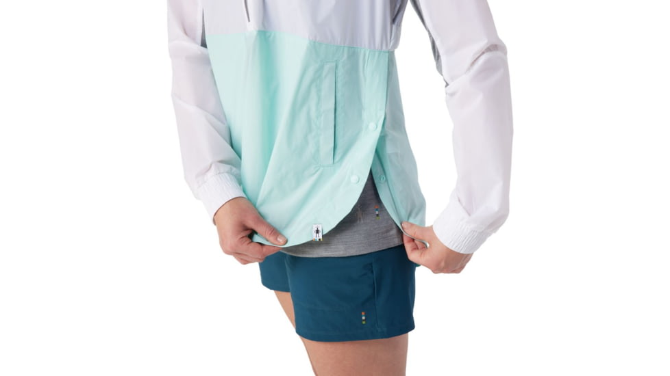 Smartwool Merino Sport Ultra Light Anorak - Womens, Bleached Aqua, Medium, SW016603J21M