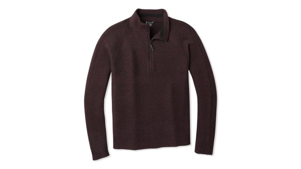 Smartwool Ripple Ridge Half Zip Sweater - Mens, Black-Woodsmoke Marl, Small, SW000296C39-S