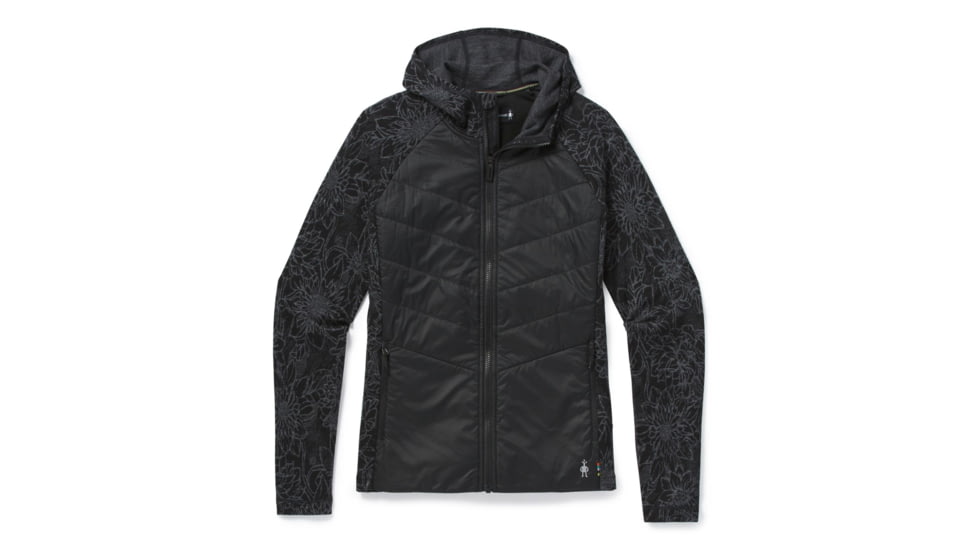 Smartwool Smartloft 60 Hoodie Full Zip - Womens, Black Traced Dahlia, Extra Large, SW019080E42-XL
