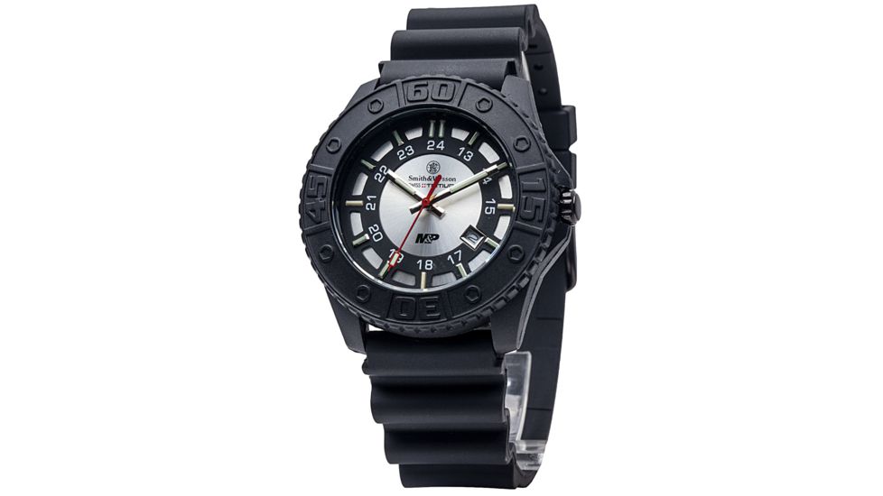 Smith and Wesson Military and Police Watch, 43mm, Black/Silver SWW-MP18-GRY