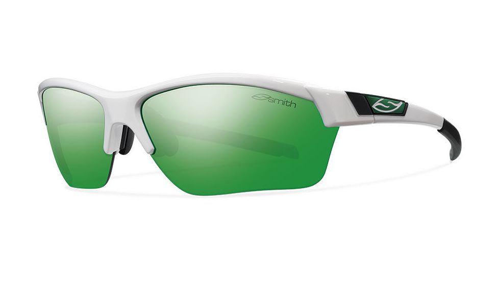 Smith Approach Max Sunglasses - White Frame w/ Green Mirror/Ignitor/Clear Lens APMPCGNMWT