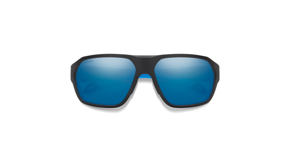 Smith Deckboss Sunglasses, Matte Black Blue Frame, ChromaPop Glass Polarized Blue Mirror Lens, 204066DOF63QG
