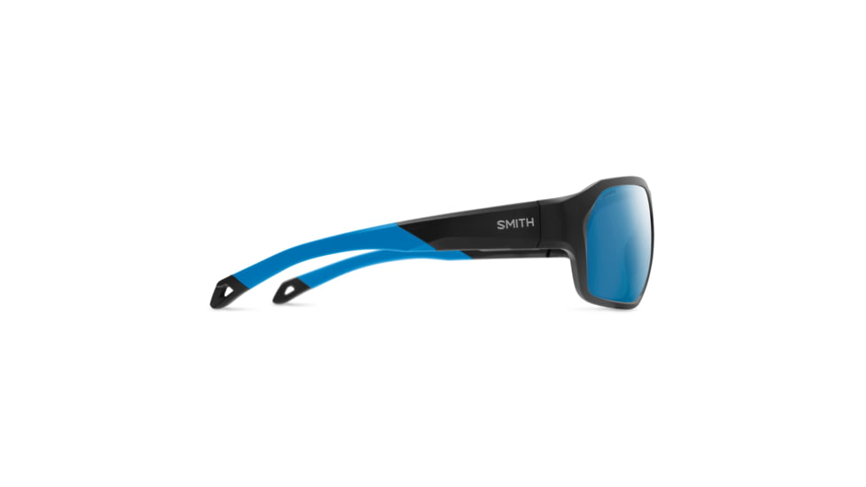 Smith Deckboss Sunglasses, Matte Black Blue Frame, ChromaPop Glass Polarized Blue Mirror Lens, 204066DOF63QG