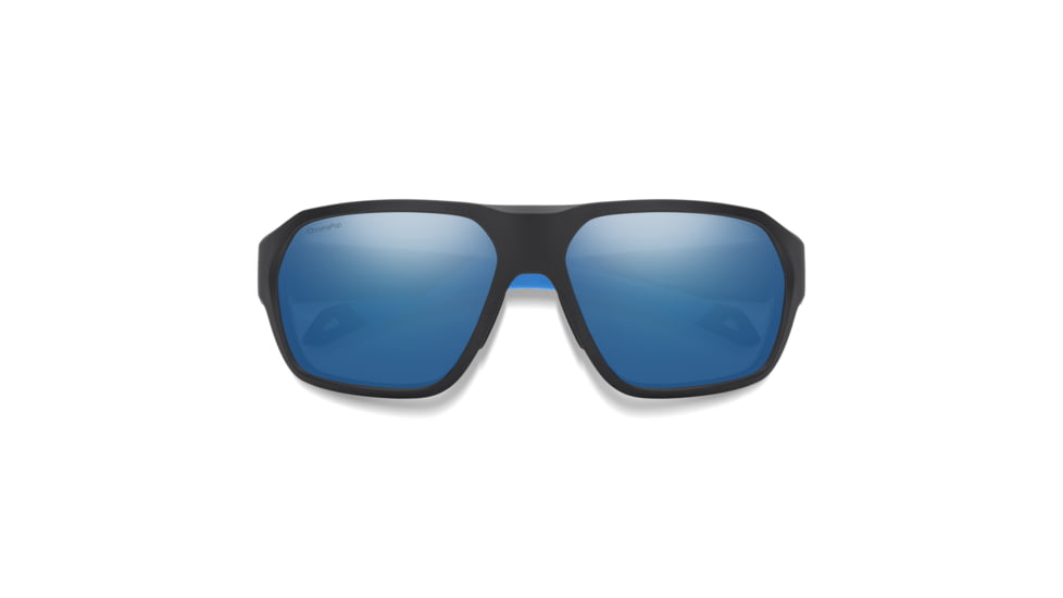 Smith Deckboss Sunglasses, Matte Black Blue Frame, ChromaPop Polarized Blue Mirror Lens, 2040660VK63QG