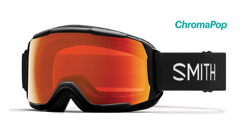 Smith Grom ChromaPop Youth Goggle, Black/Chromapop Everyday Red Mirror, GR6CPEBK18