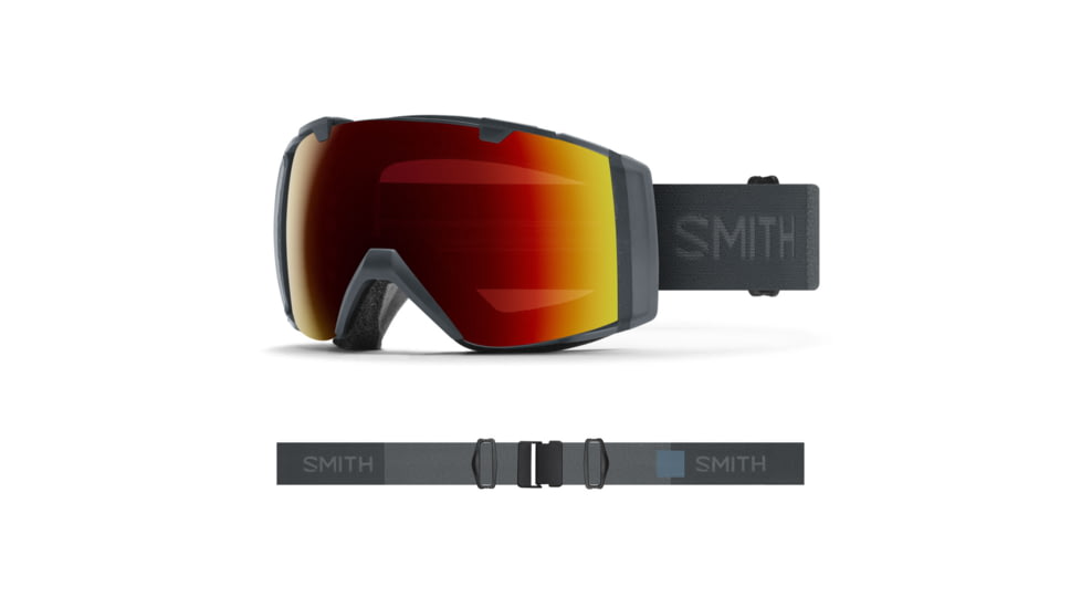 Smith I/O Goggles, ChromaPop Sun Red Mirror Lens, Slate, M006380NT996K