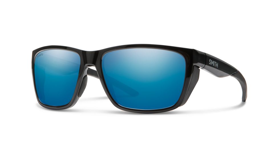 Smith Longfin Sunglasses, Black Frame, ChromaPop Polarized Blue Mirror Lens, 20151580759QG