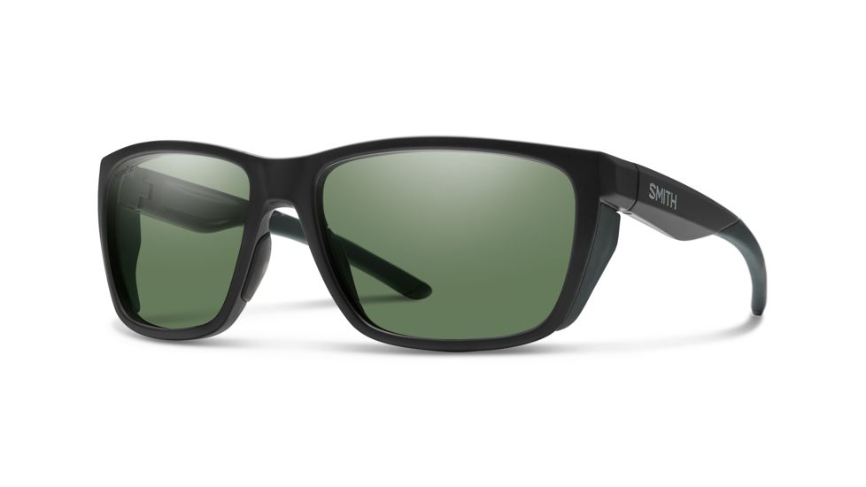 Smith Longfin Sunglasses, Matte Black Frame, ChromaPop Polarized Gray Green Lens, 20151500359L7