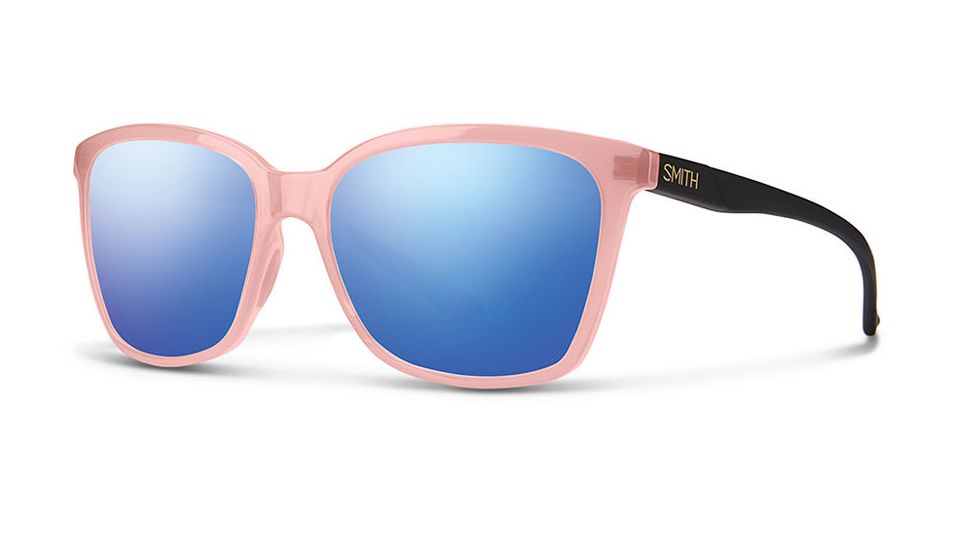 Smith Optics Colette Sunglasses, Blush Matte Black Frame, Blue Flash Lens, CLPCBMBH