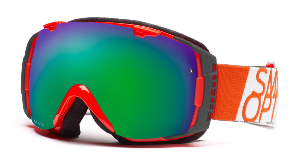 Smith I/O Goggles, Blaze Team, Green Sol X Mirror And Red Sensor Mirror Lenses IO7NXOT11