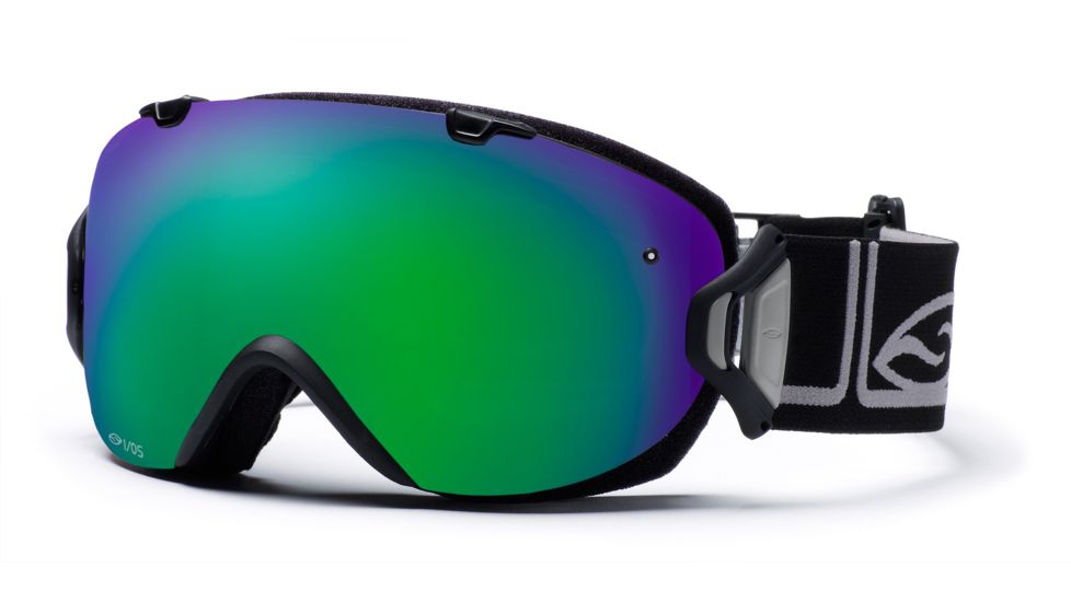 Smith I/OS Goggles, Black Foundation, Green Sol X Mirror And Sensor Mirror Lenses IS7NXFK10