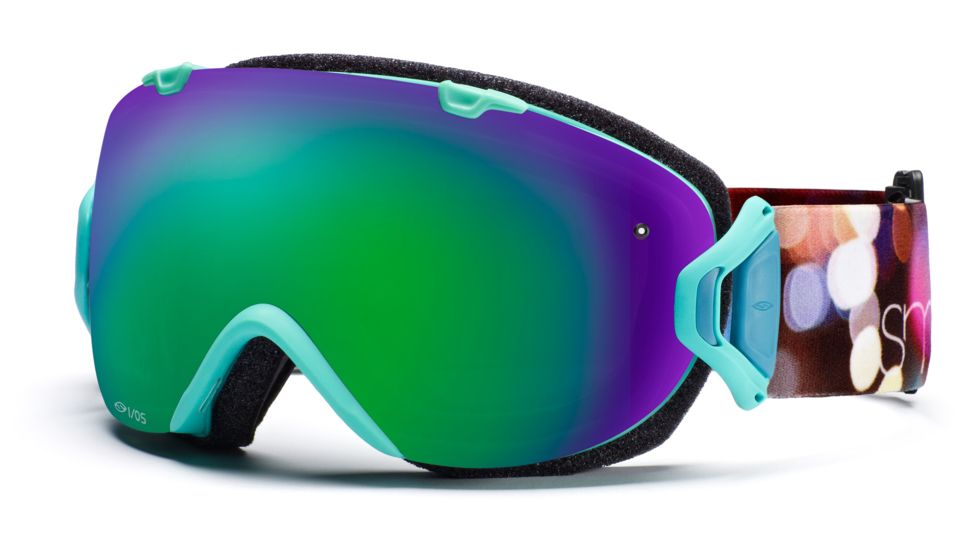 Smith I/OS Goggles, Teal Night Out, Green Sol X Mirror And Sensor Mirror Lenses IS7NXTN11