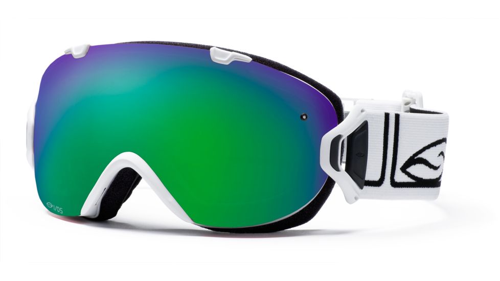 Smith I/OS Goggles, White Foundation, Green Sol X Mirror And Sensor Mirror Lenses IS7NXFW10