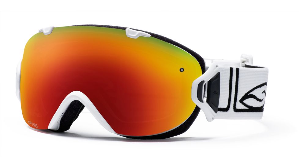 Smith I/OS Goggles, White Foundation, Red Sol X Mirror And Sensor Mirror Lenses IS7DXFW10
