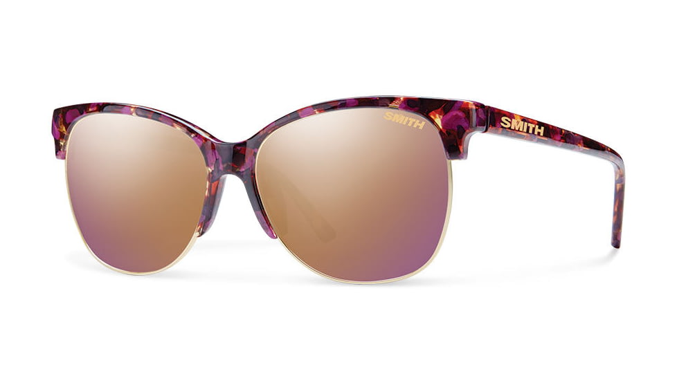 Smith Optics Rebel Sunglasses, Flecked Mulberry Tortoise Frame, Rose Gold Mirror Lens, BLPCRGMFMT