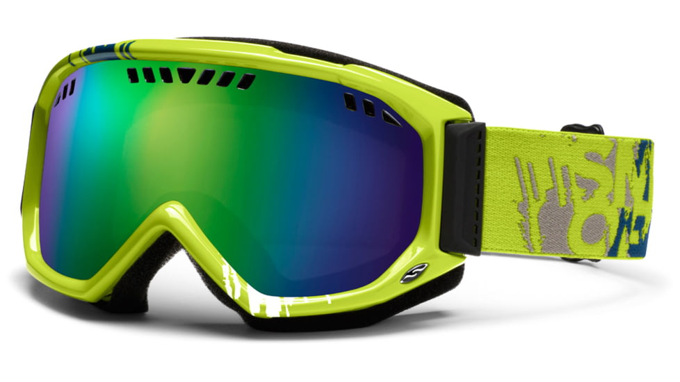 Smith Optics Scope Goggles - Lime Mission Frame, Green Sol X Mirror Lenses SC3NXLM12