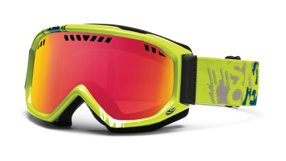 Smith Optics Scope Goggles - Lime Mission Frame, Red Sensor Mirror Lenses SC3RZLM12