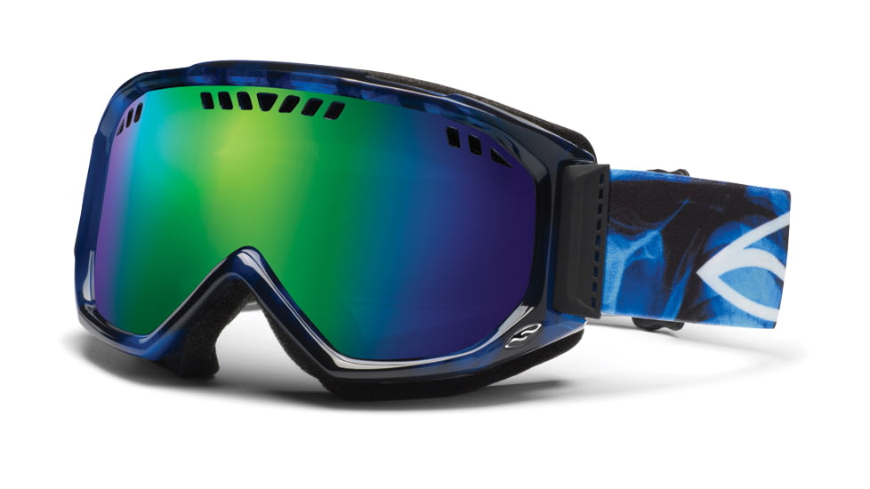 Smith Optics Scope Goggles - Translucent Cyan X-Ray Frame, Green Sol X Mirror Lenses SC3NXCX12