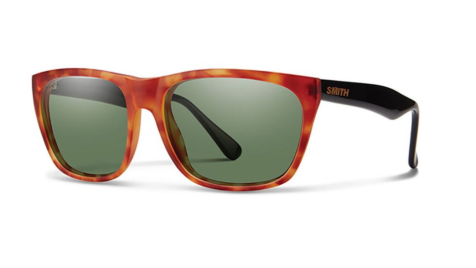 Smith Optics Tioga Sunglasses, Matte Honey Tort/Black Frame, Polarized Gray Green Lens, Polarized, TOCPGNMHT