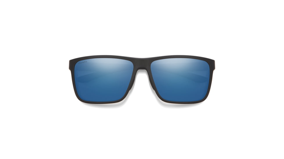 Smith Riptide Sunglasses, Matte Black Frame, ChromaPop Glass Polarized Blue Mirror Lens, 20368212461QG