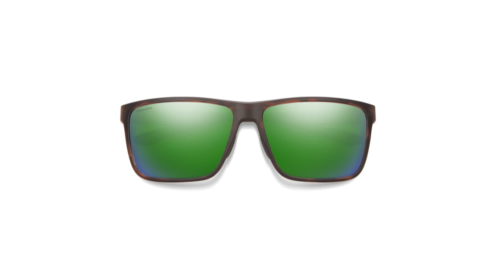 Smith Riptide Sunglasses, Matte Tortoise Frame, ChromaPop Glass Polarized Green Mirror Lens, 203682HGC61UI