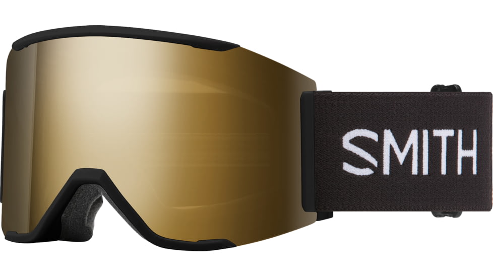Smith Squad Mag Low Bridge Fit Googles, ChromaPop Sun Black Gold Mirror, Black, M007570JX99MN