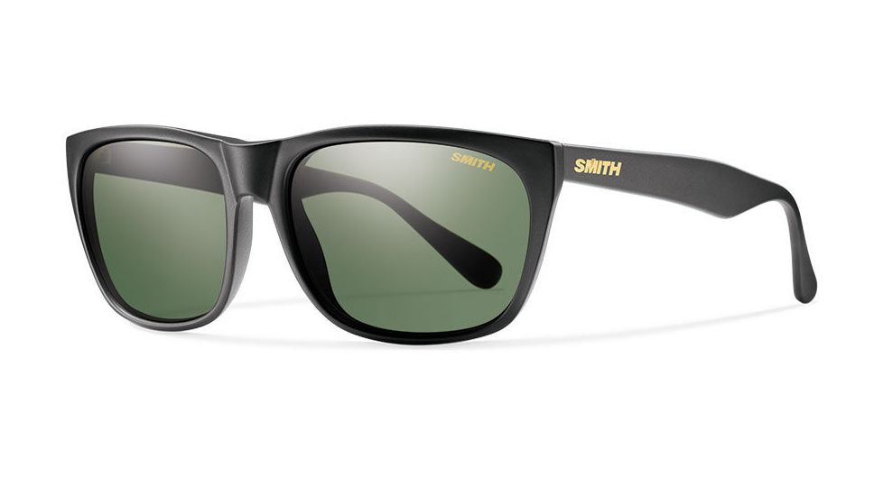 Smith Tioga Sunglasses-Matte Black-Polarized Gray Green