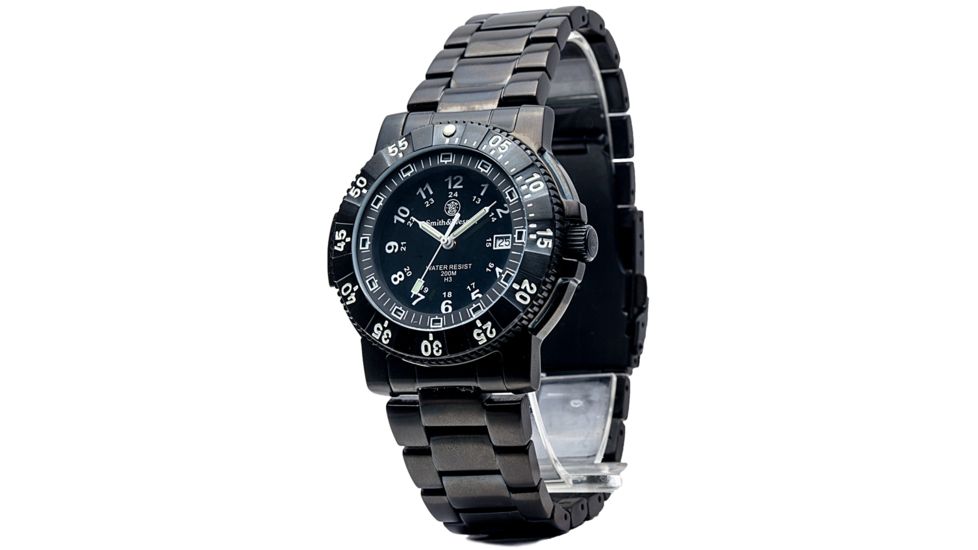 Smith &amp; Wesson Commander Tritium H3 Watch - 45 mm, Black Stainless Steel SWW-357-BSS SWW-357-BSS