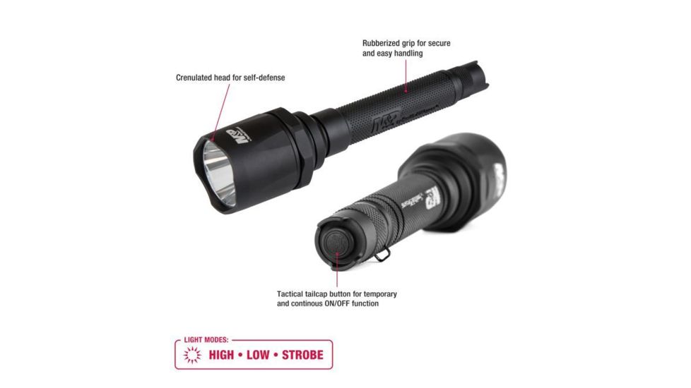 Smith &amp; Wesson Delta Force FS-10 LED Flashlight, 2100 Lumens, 4X CR123, Black 110046