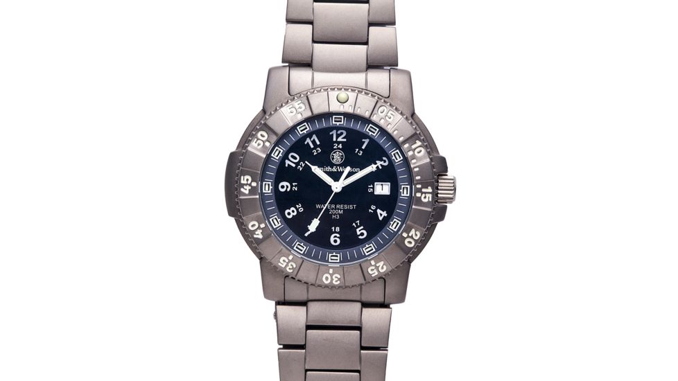 Smith &amp; Wesson Executive Tritium H3 Watch - 45 mm, Titanium, Black face SWW-357-T-BLK SWW-357-T-BLK