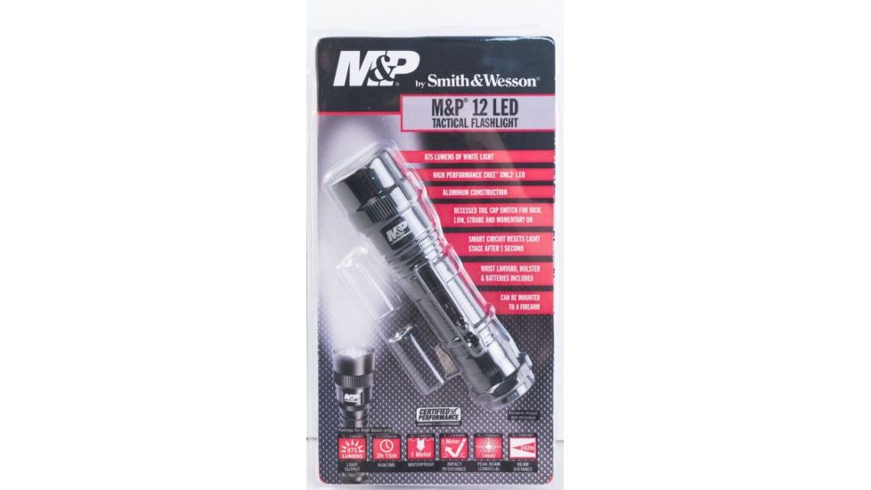 Smith &amp; Wesson M&amp;P12 LED Flashlight, Black body/White LED 110215