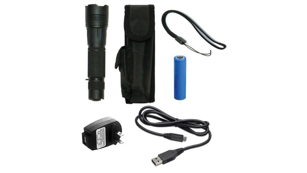 Smith &amp; Wesson M&amp;P15 USB Rechargeable LED Flashlight, 800 Lumens, Black body/White LED 110221