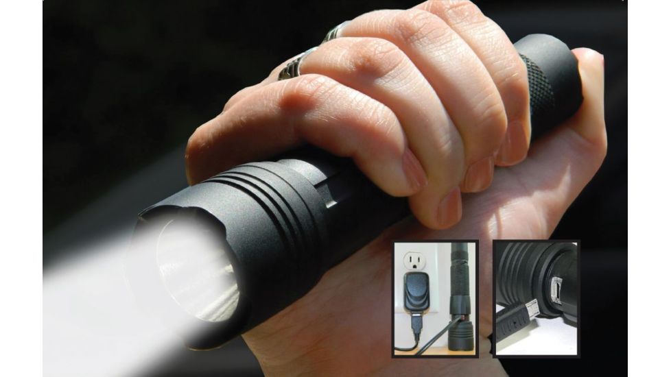 Smith &amp; Wesson M&amp;P15 USB Rechargeable LED Flashlight, 800 Lumens, Black body/White LED 110221
