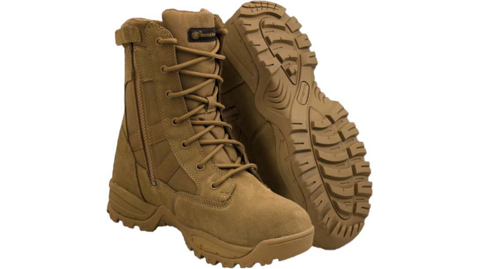 USED Smith &amp; Wesson Mens Breach 2.0 Waterproof 8in Side Zip Boots, Coyote, Regular, 10.5 US, 810403-10.5-R, EDEMO1
