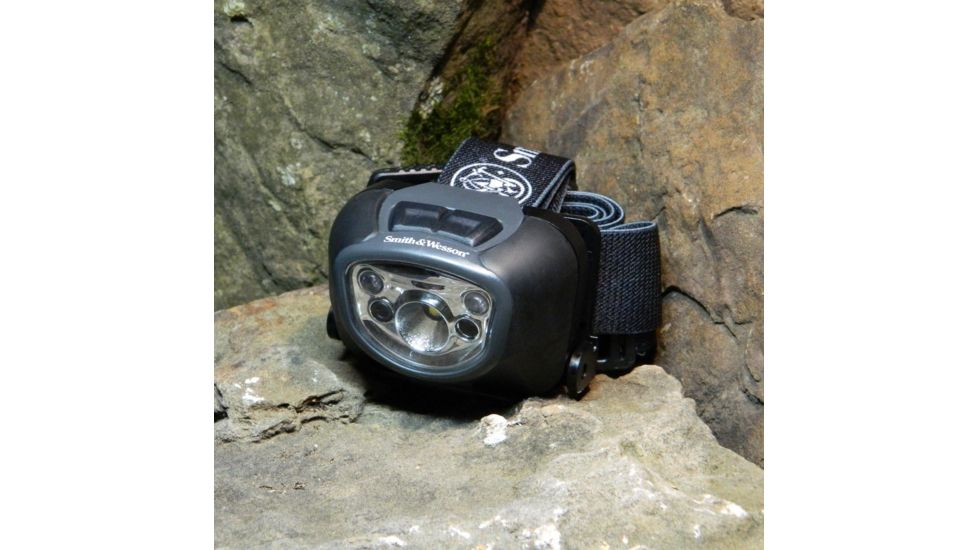 Smith &amp; Wesson Solstar Smart Light LED Headlamp, Flashlight: Black body/White LED. Headlamp: Navy b, n/a SW026AHL