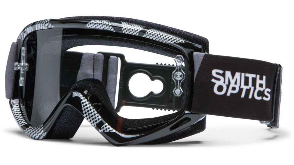 Smith Optics Fuel v.1 Max Quick Strap MX Goggles - Black/Silver Static Frame w/ Clear Anti Fog Lens FQ1CFBKS13