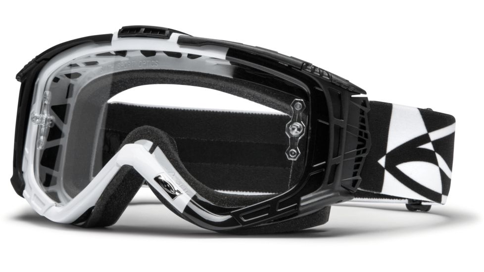 Smith Optics Intake Sweat X MX Goggles - White/Black Offset Frame w/ Clear Anti Fog Lens IX1CFWKO13