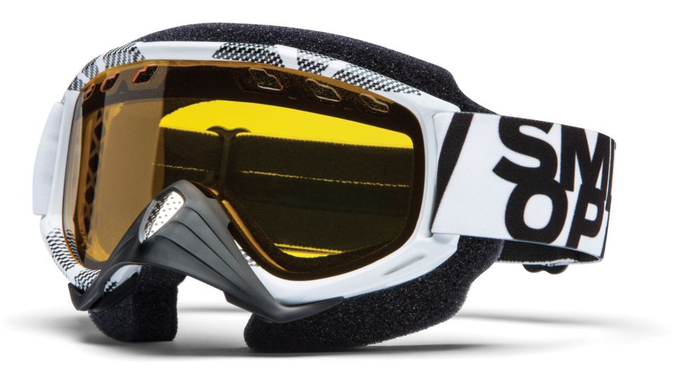 Smith Optics Snow Fuel v.1 Max MX Goggles - White/Black Static Frame w/ Yellow Dual Airflow Anti-Fog Lens FVM3AWKSSM12