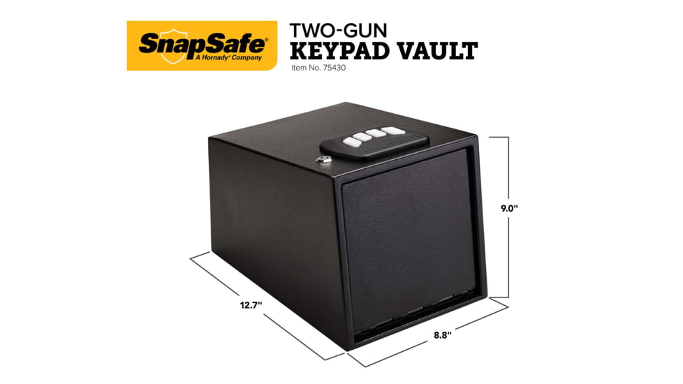 Snapsafe, A Hornady Company Aux Keypad Vault 2 Gun Safe, Black, NSN N, 75430